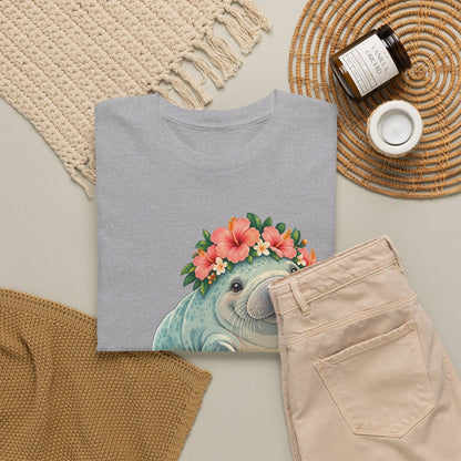 Chubby Mermaid Flower Crown Manatee T-Shirt