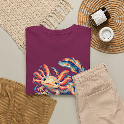 Swirling Axolotl and Lily Bloom T-Shirt