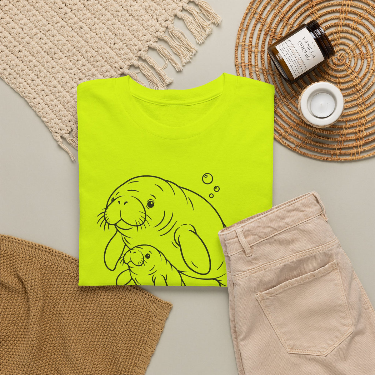 Chubby Mermaid Little Lagoon Family Manatee T-Shirt