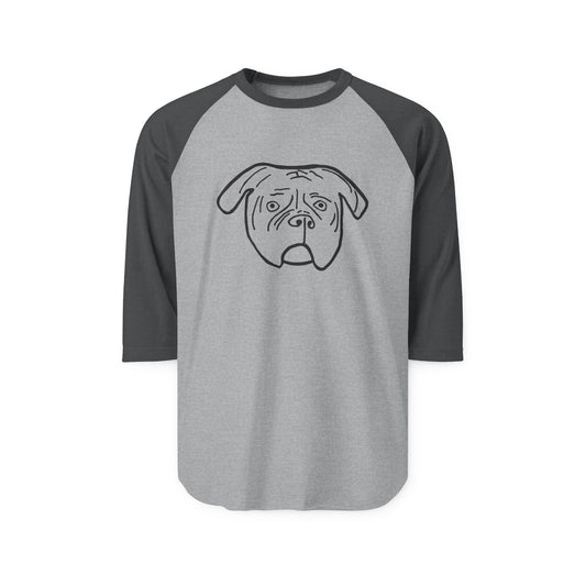 Walter Dog Raglan T-Shirt | Three-Quarter Sleeve Baseball Tee