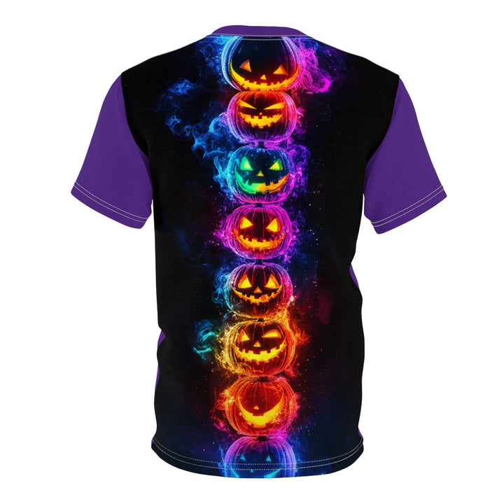 Neon Pumpkin Halloween T-Shirt | Purple Graphic Tee