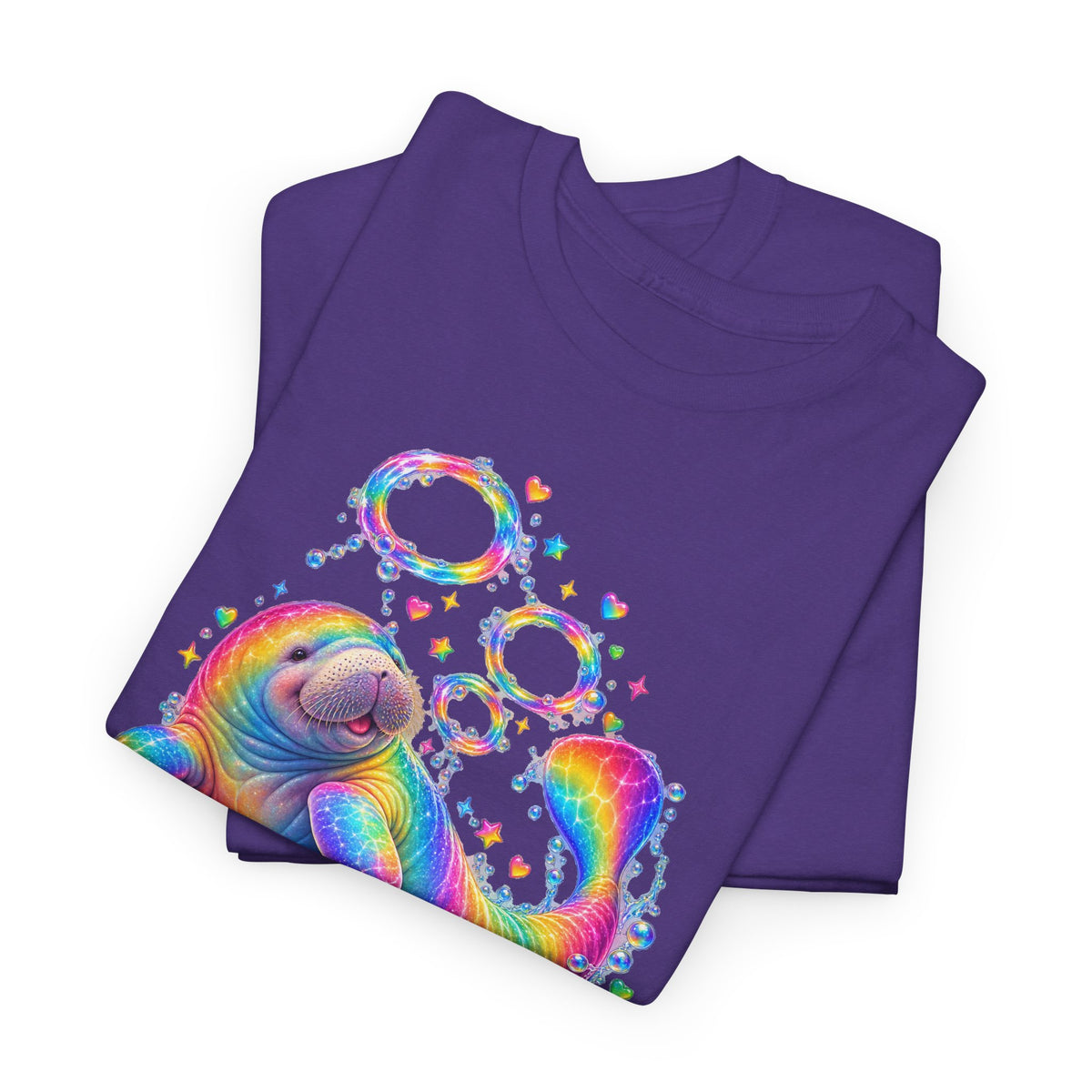 Rainbow Manatee Bubble Flip T-Shirt