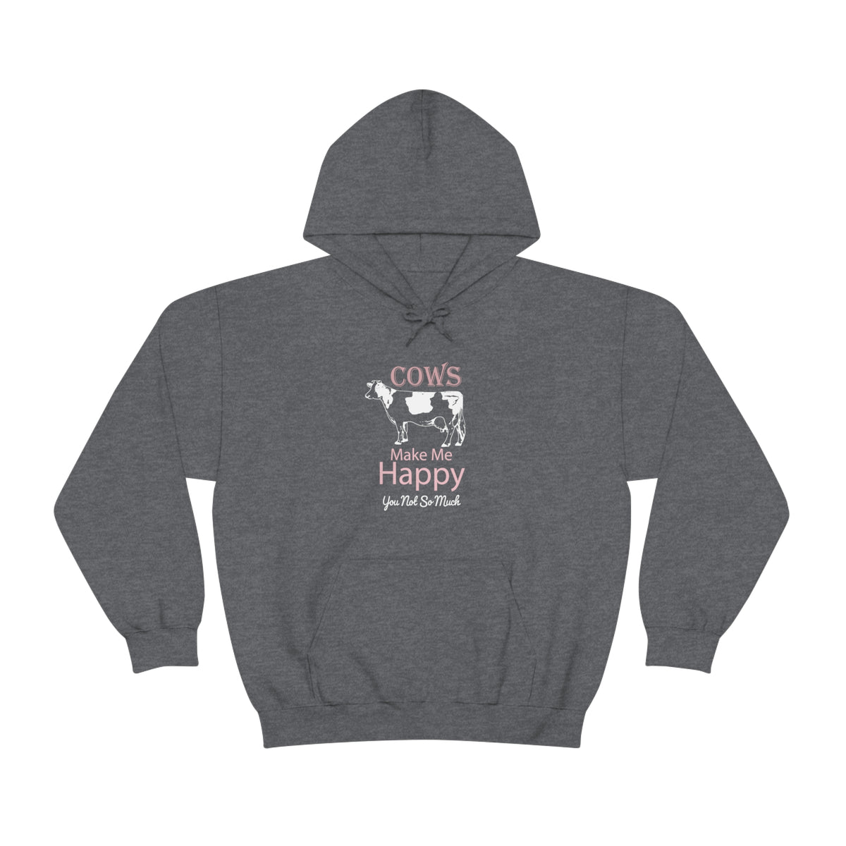 Cow Happy - Heavy Hooded Sweatshirt