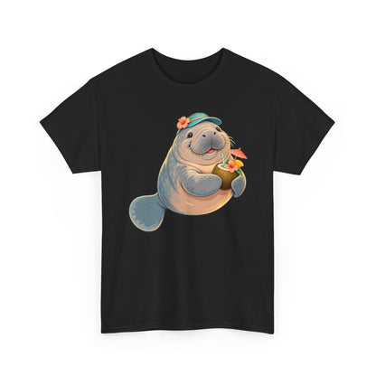 Chubby Mermaid Tropical Day Off Manatee T-Shirt