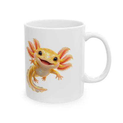Golden Axolotl with Peach Gills Mug