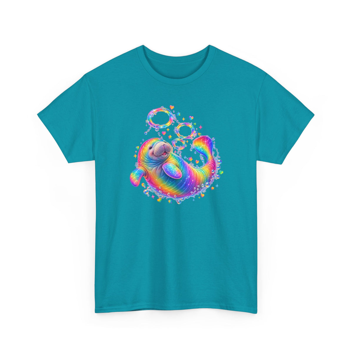 Rainbow Manatee Bubble Flip T-Shirt