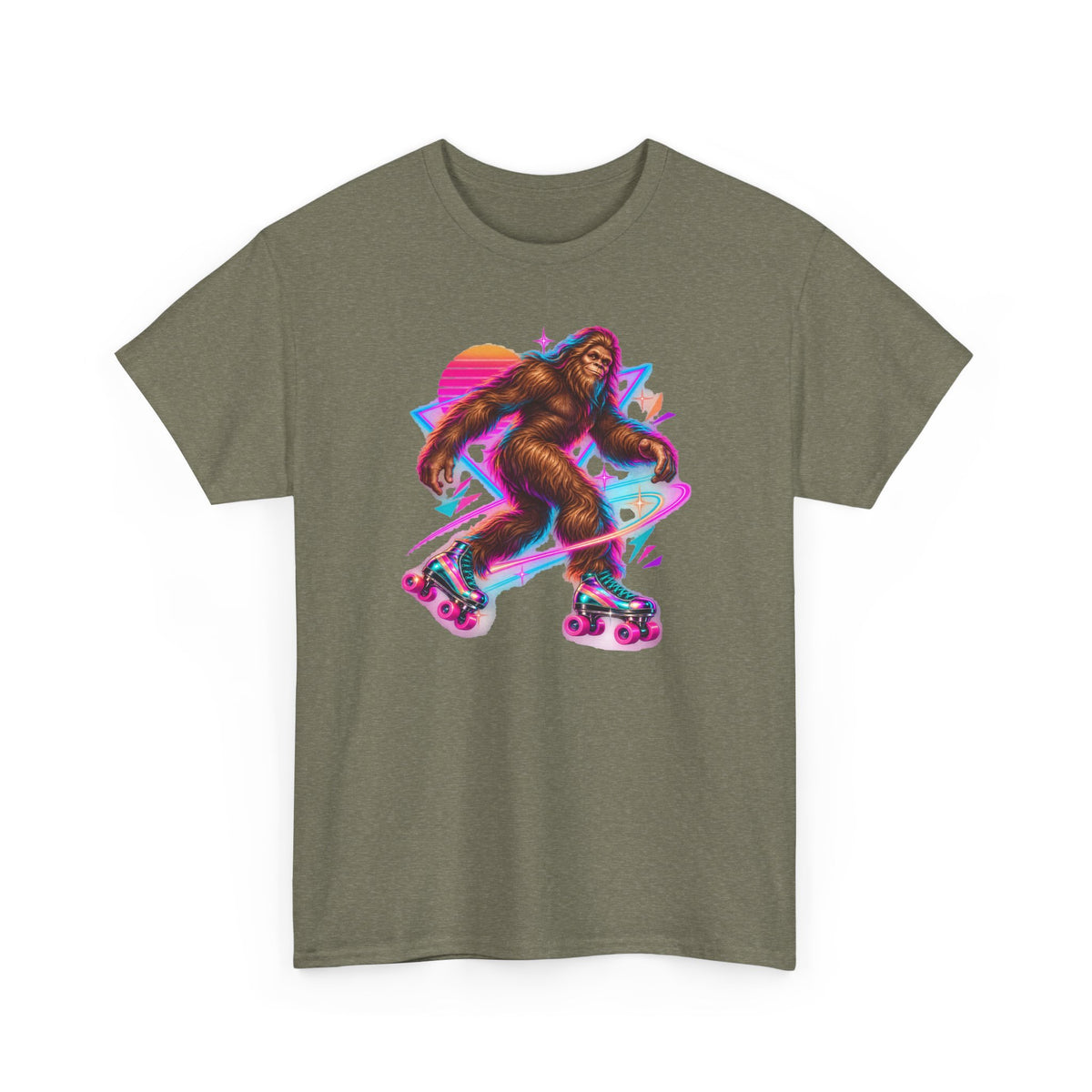 Neon Bigfoot on Roller Skates T-Shirt