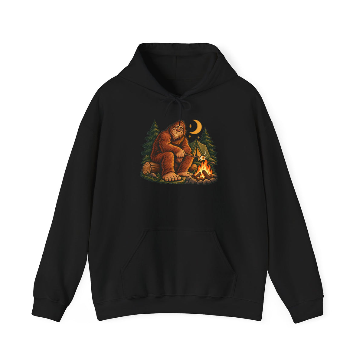 Bigfoot's Cozy Campfire Night Pullover Hoodie
