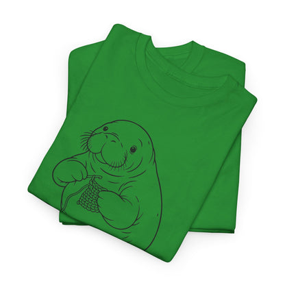 Chubby Mermaid Coastal Crochet Manatee T-Shirt