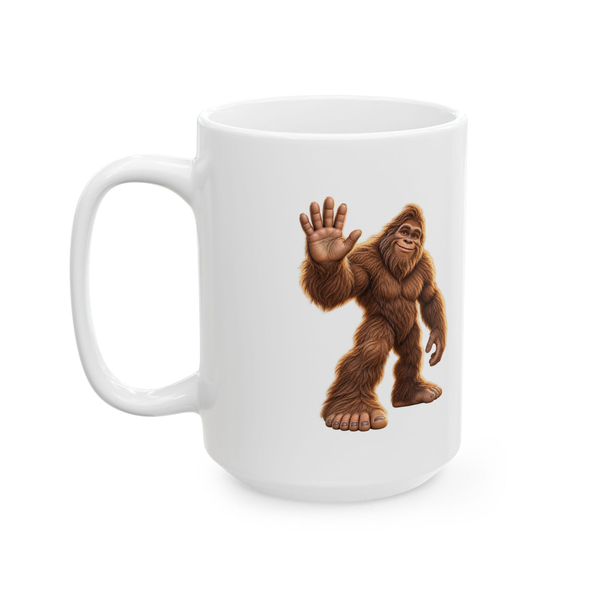 Friendly Sasquatch High Five Mug