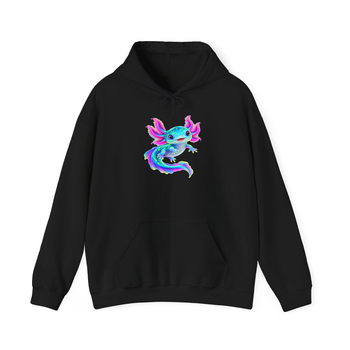 Electric Axolotl in Motion Pullover Hoodie