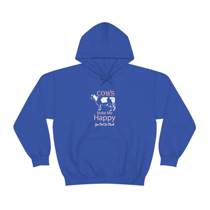 Cow Happy - Heavy Hooded Sweatshirt