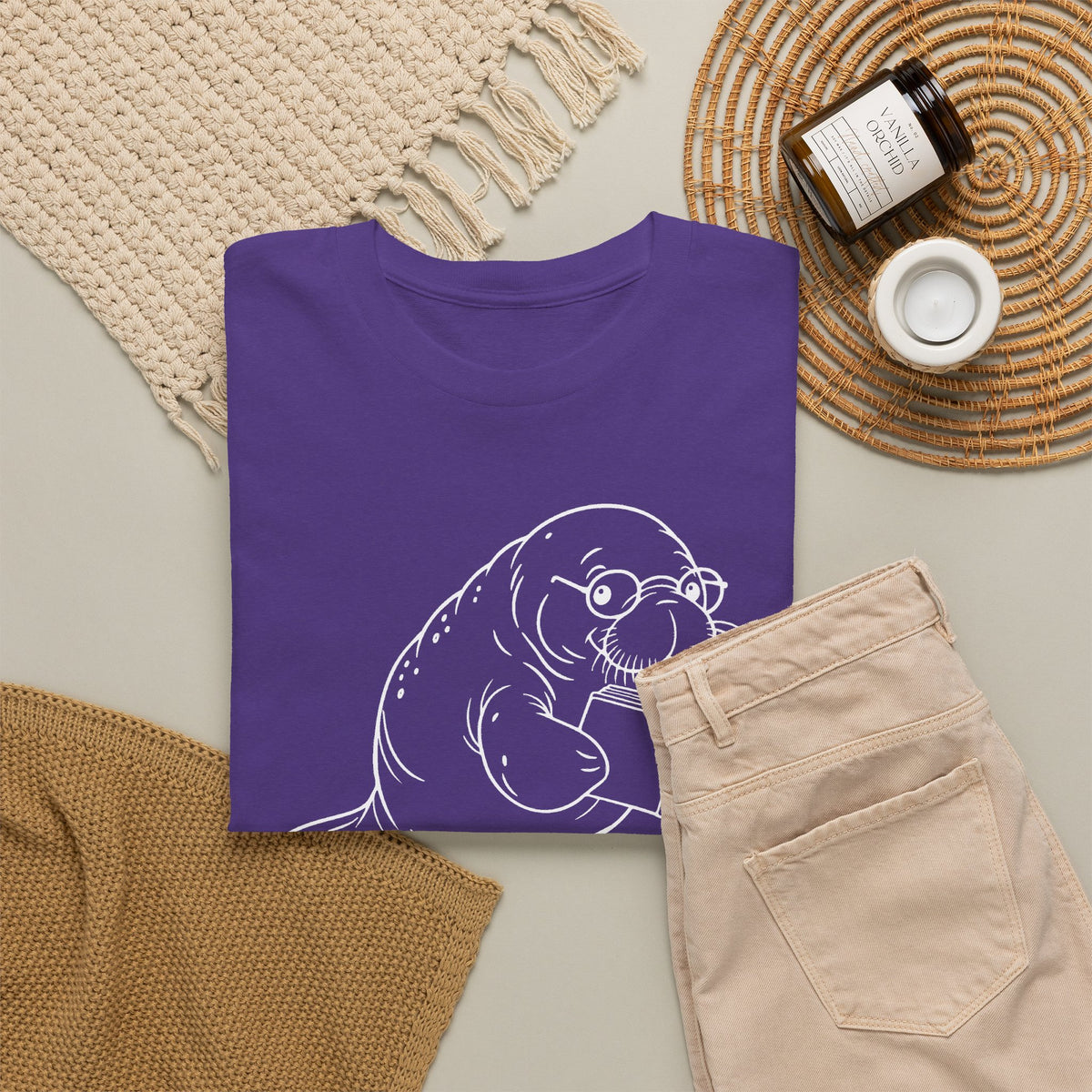 Chubby Mermaid Bookworm Buoyancy Manatee T-Shirt