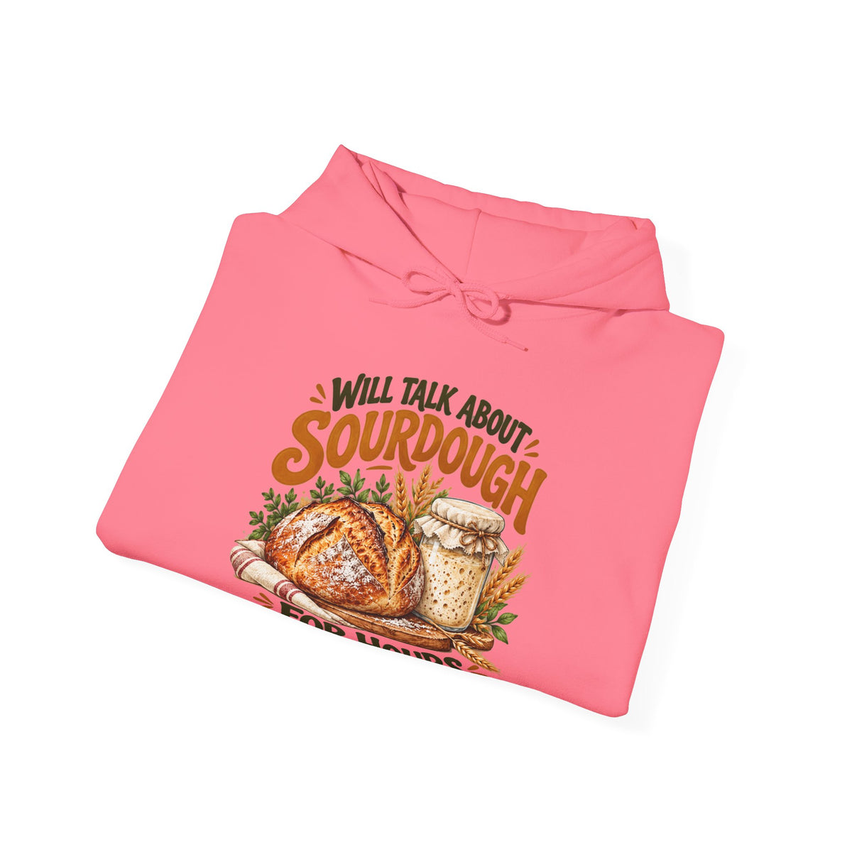Will Talk About Sourdough – Safety Green/Pink Gildan 18500 Hoodie | 017
