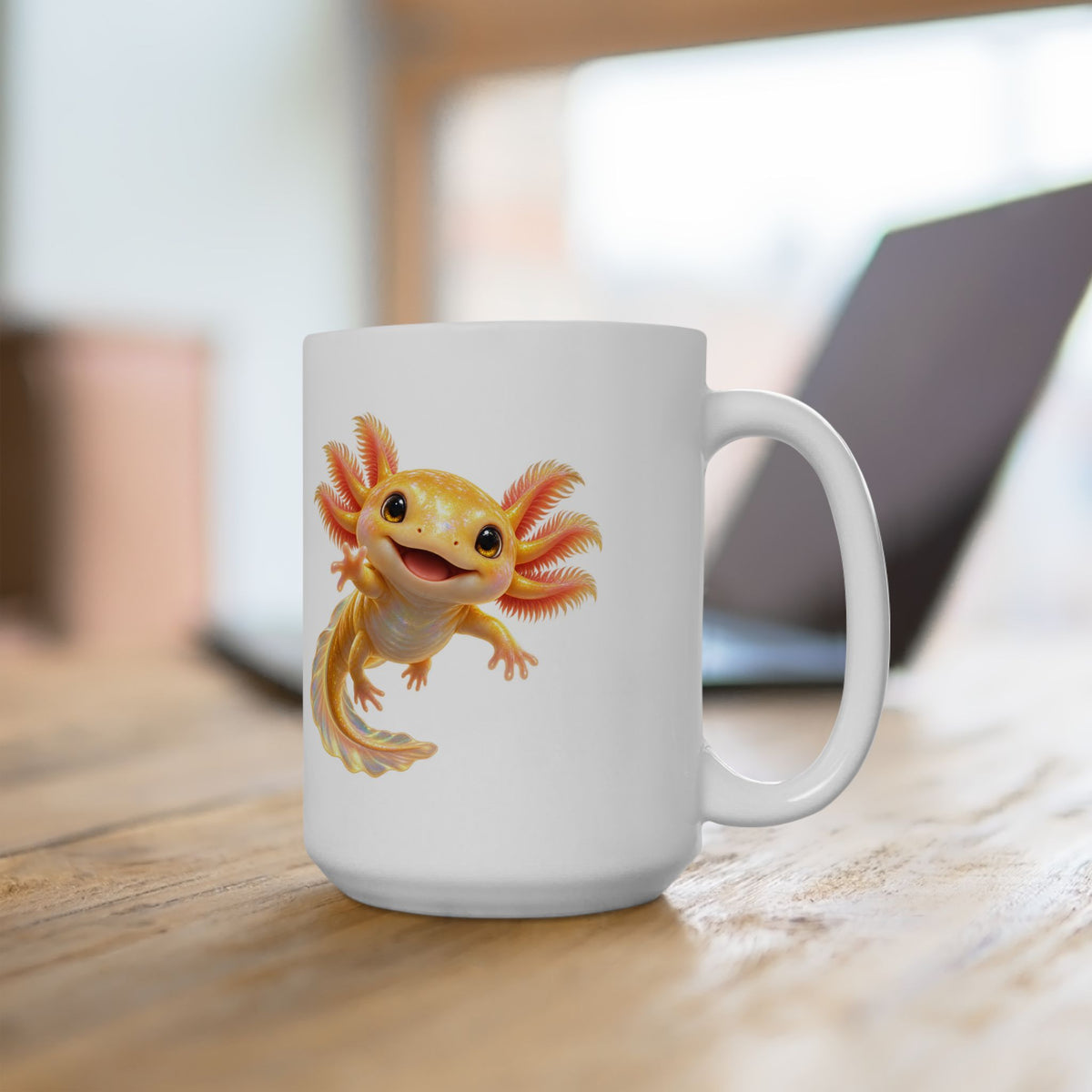 Golden Axolotl with Peach Gills Mug