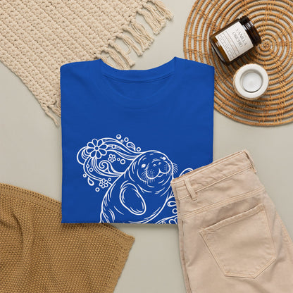 Groovy Manatee in Psychedelic Waves T-Shirt