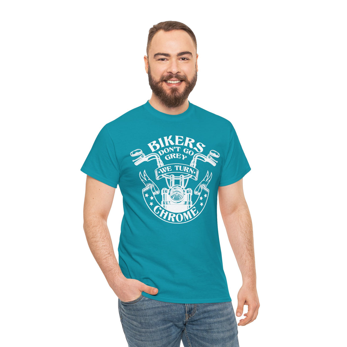 Bikers Don’t Go Grey, We Turn Chrome T-Shirt | Motorcycle Tee