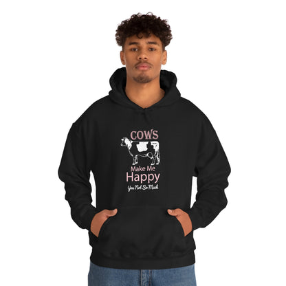 Cow Happy - Heavy Hooded Sweatshirt