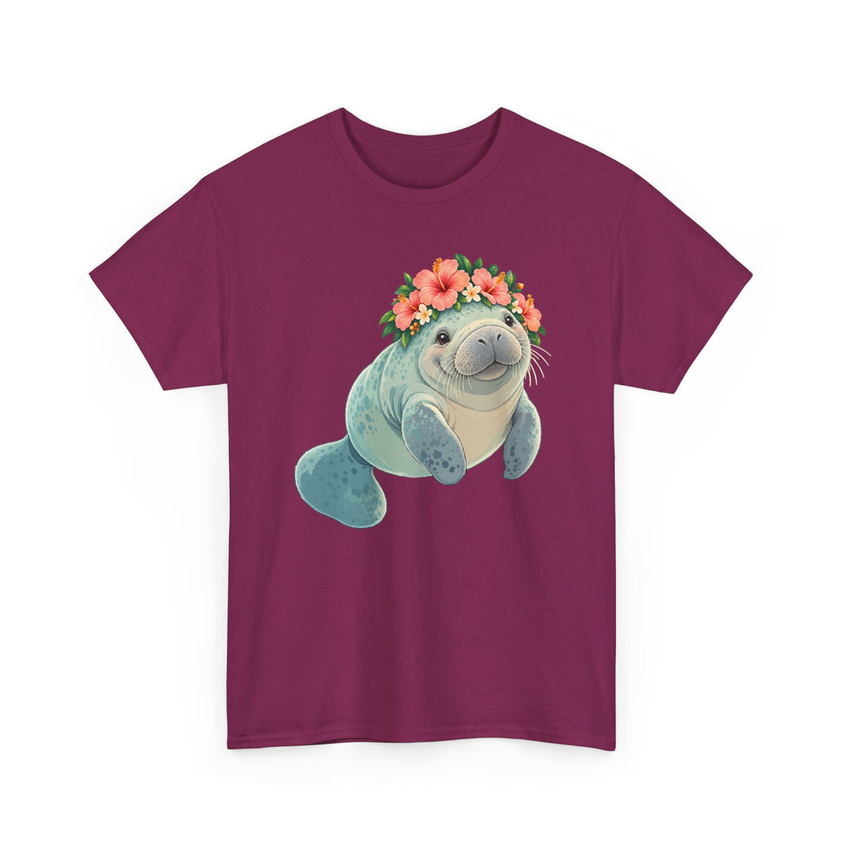 Chubby Mermaid Flower Crown Manatee T-Shirt