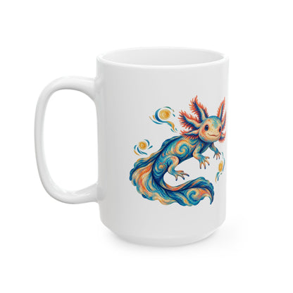 Starwater Axolotl in Turquoise and Coral Mug
