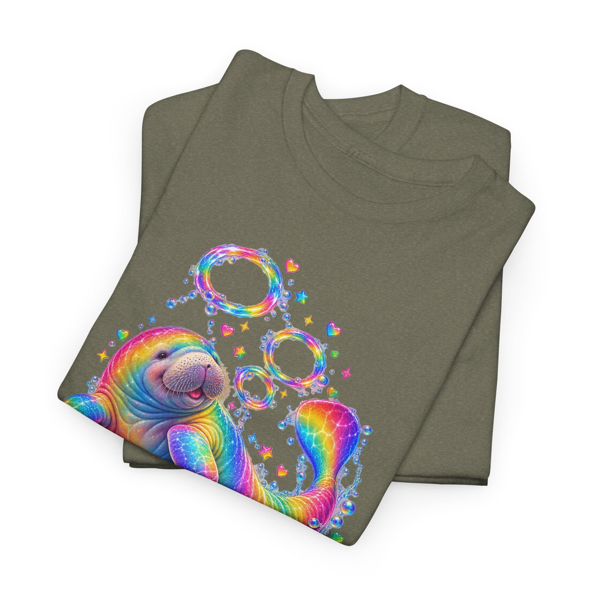 Rainbow Manatee Bubble Flip T-Shirt