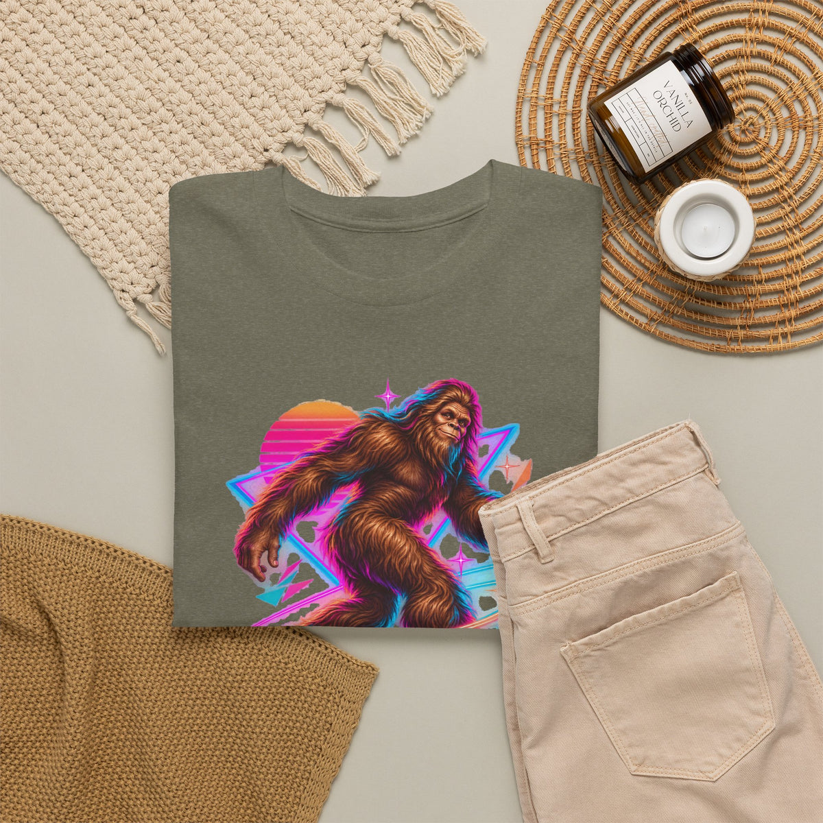 Neon Bigfoot on Roller Skates T-Shirt
