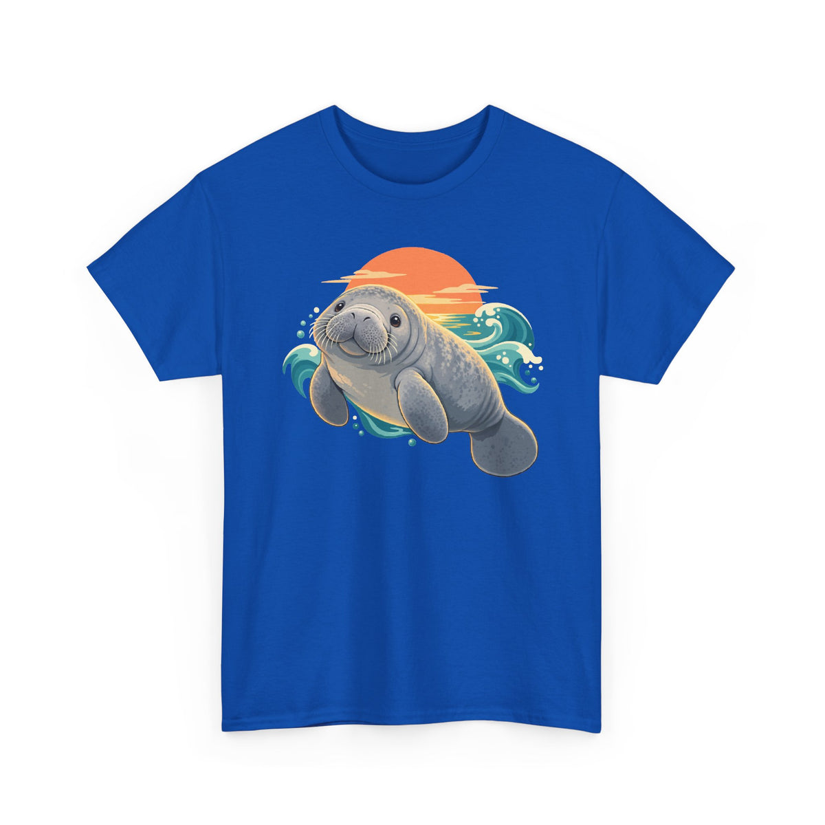 Chubby Mermaid Sunset Floater Manatee T-Shirt