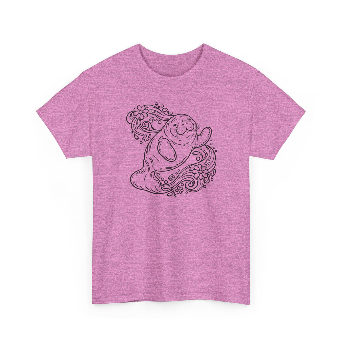 Groovy Manatee in Psychedelic Waves T-Shirt