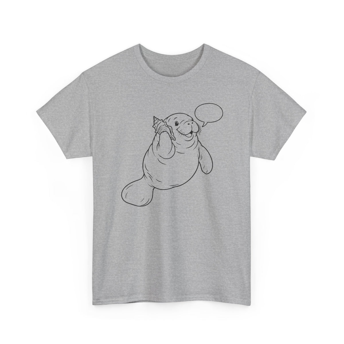 Chubby Mermaid Shell Phone Manatee T-Shirt