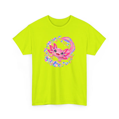 Bubblegum Axolotl in Rainbow Bubbles T-Shirt