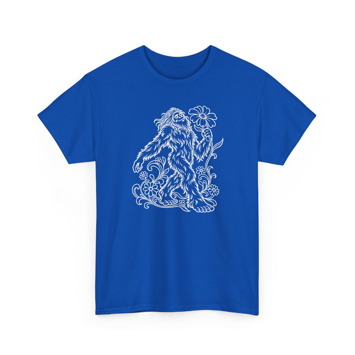 Swaying Sasquatch with a Flower T-Shirt