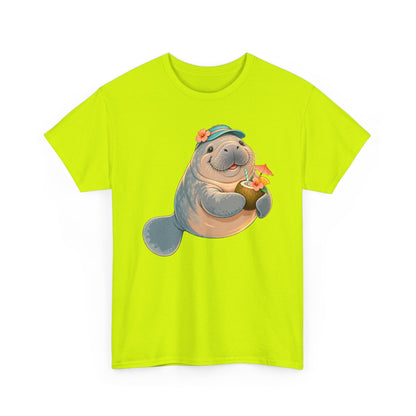 Chubby Mermaid Tropical Day Off Manatee T-Shirt