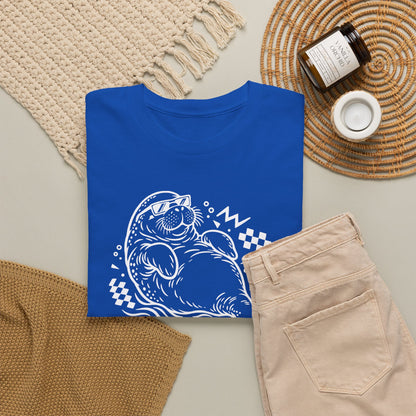 Retro floating manatee mascot T-Shirt