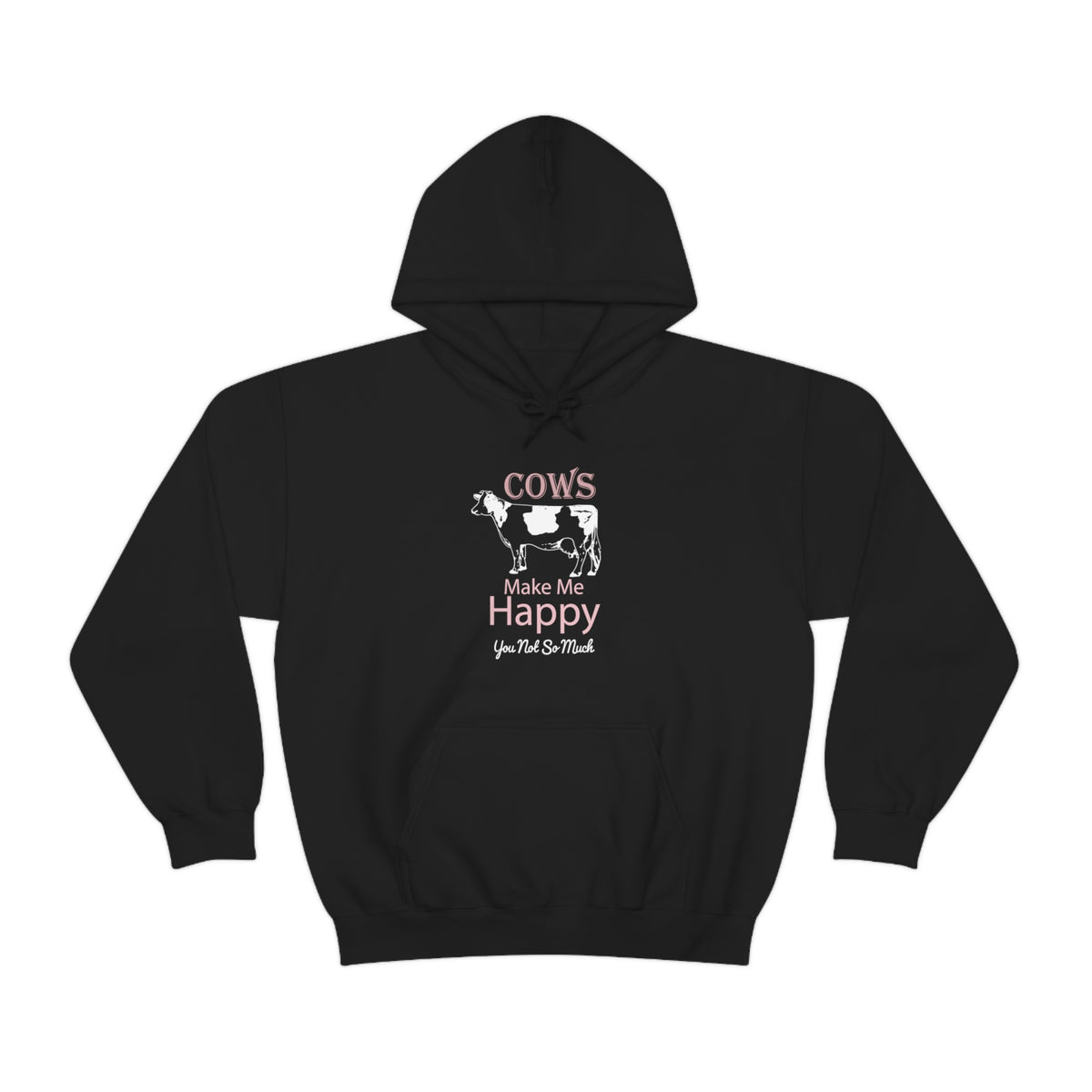 Cow Happy - Heavy Hooded Sweatshirt