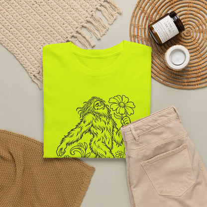 Swaying Sasquatch with a Flower T-Shirt