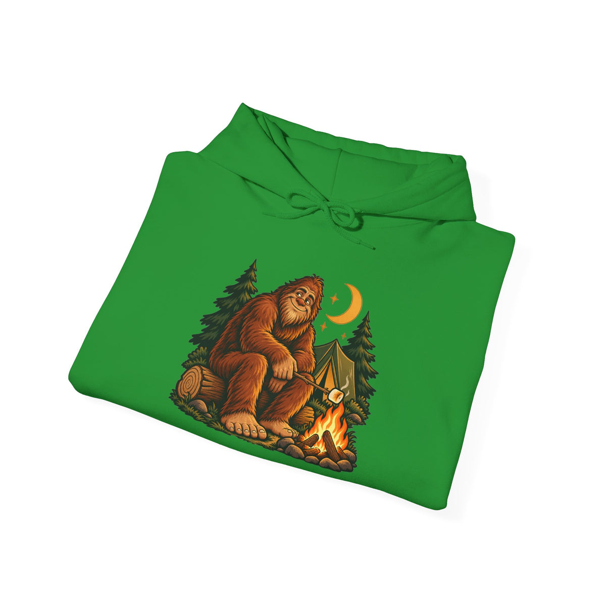 Bigfoot's Cozy Campfire Night Pullover Hoodie