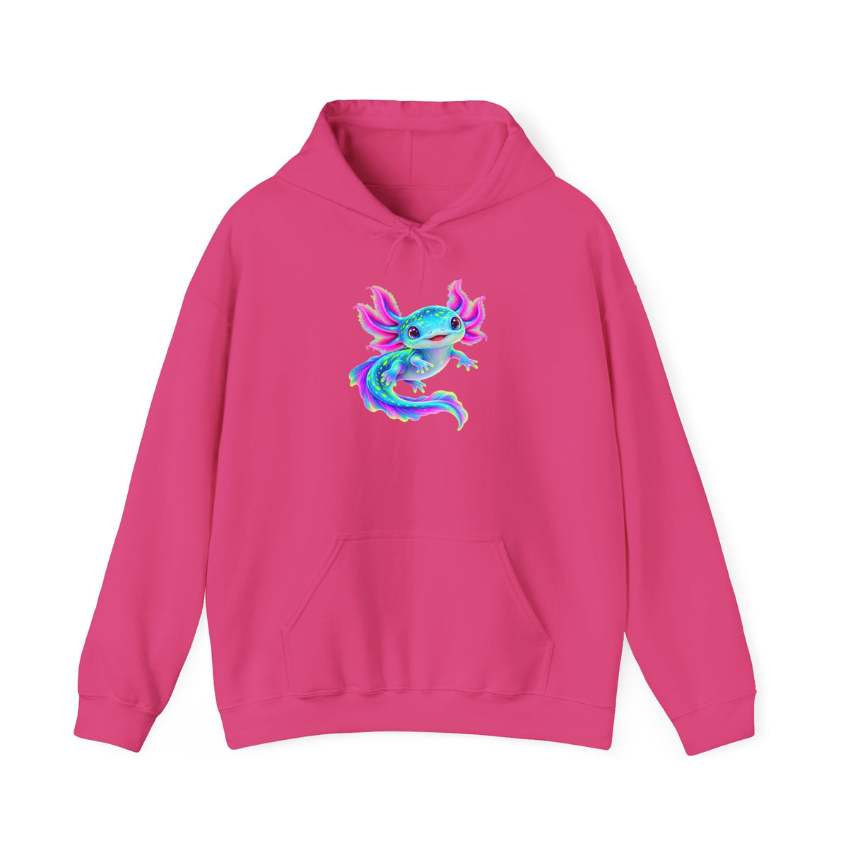 Electric Axolotl in Motion Pullover Hoodie