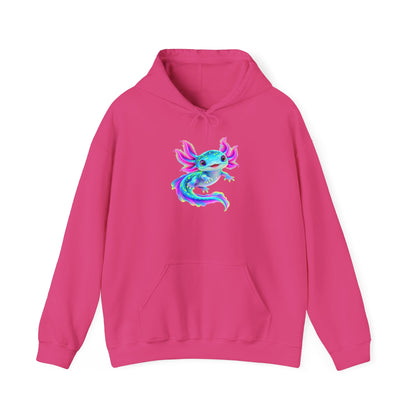 Electric Axolotl in Motion Pullover Hoodie