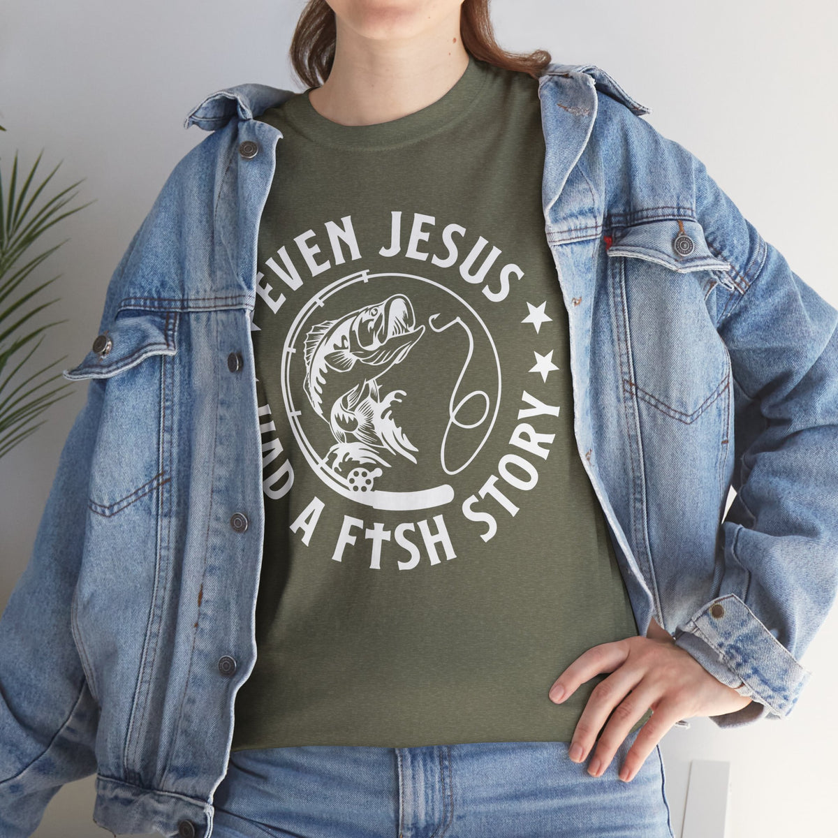 Even Jesus Had a Fish Story T-Shirt | Christian Fishing Tee – White