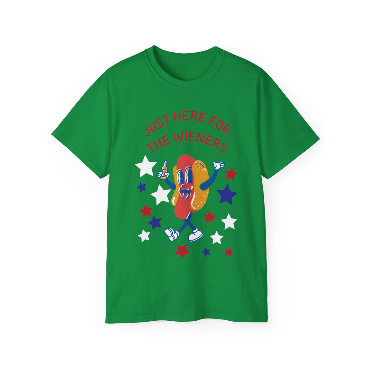 Just Here for the Wieners T-Shirt | Funny BBQ Hot Dog Tee