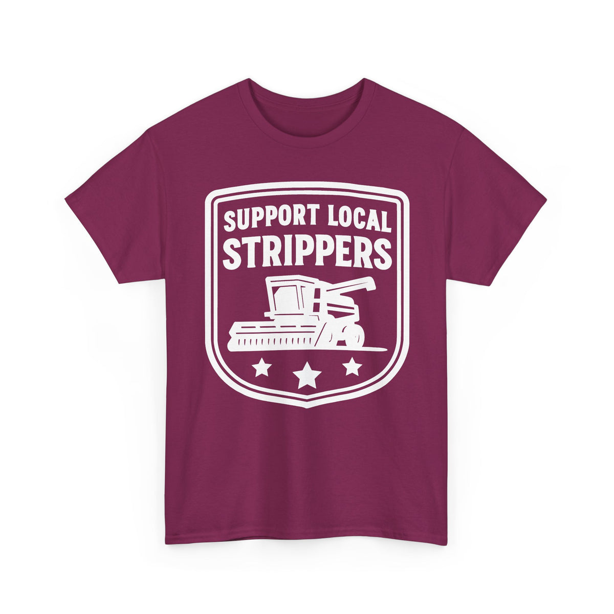 Support Local Strippers T-Shirt | Combine Harvester Tee – White Graphic