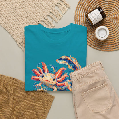 Swirling Axolotl and Lily Bloom T-Shirt