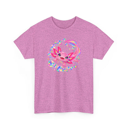 Bubblegum Axolotl in Rainbow Bubbles T-Shirt