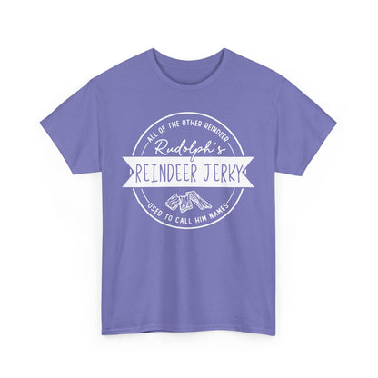 Rudolph’s Reindeer Jerky T-Shirt | Christmas Humor – White Ink