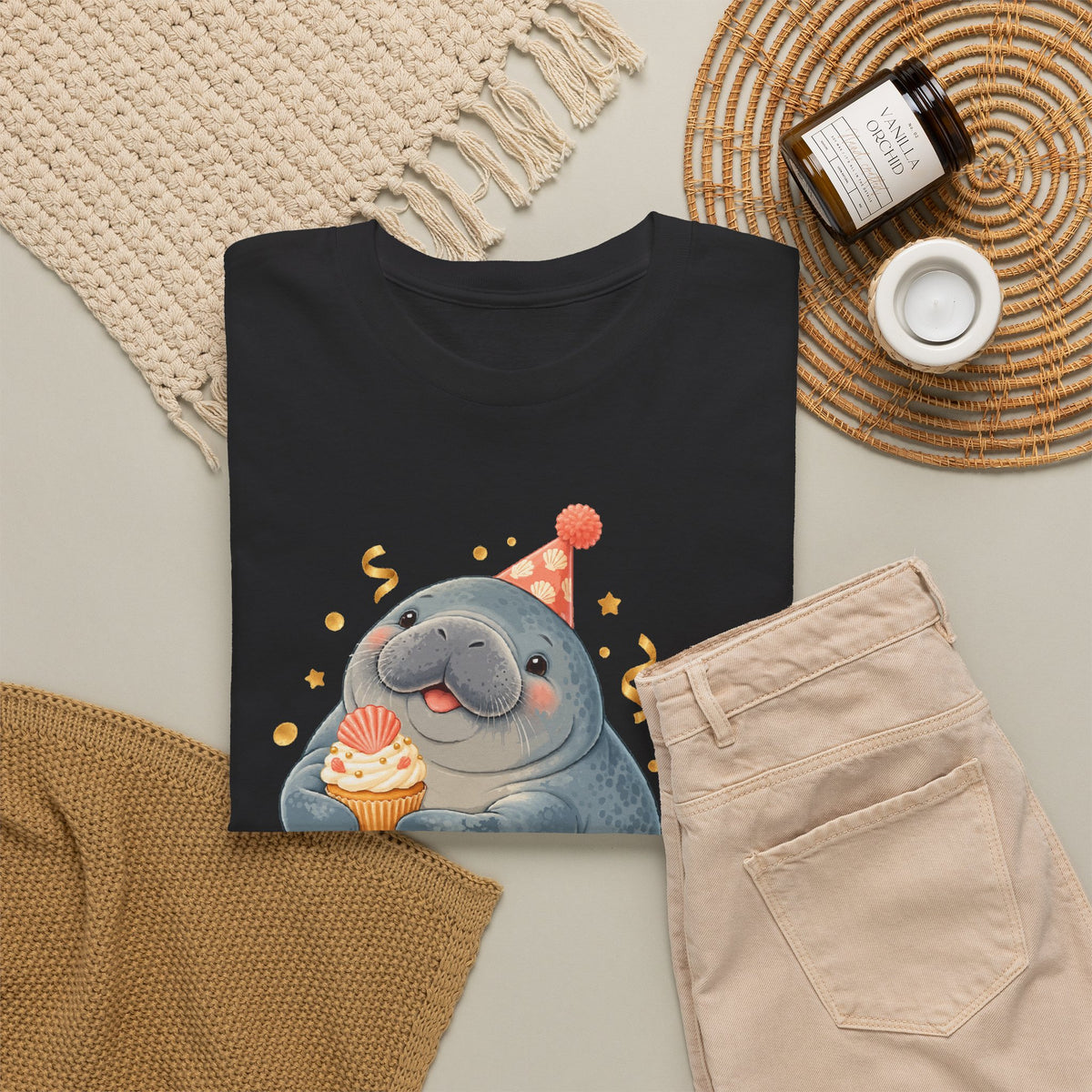 Chubby Mermaid Party at the Sandbar Manatee T-Shirt