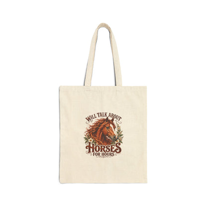 Will Talk About Horses – Cotton Canvas Tote Bag | 019