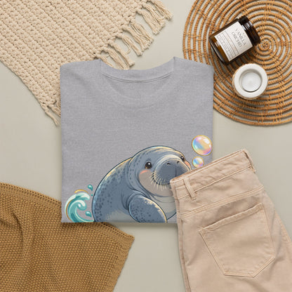 Chubby Mermaid Bubble Wishes Manatee T-Shirt