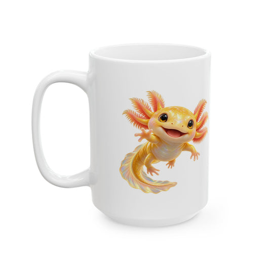 Golden Axolotl with Peach Gills Mug