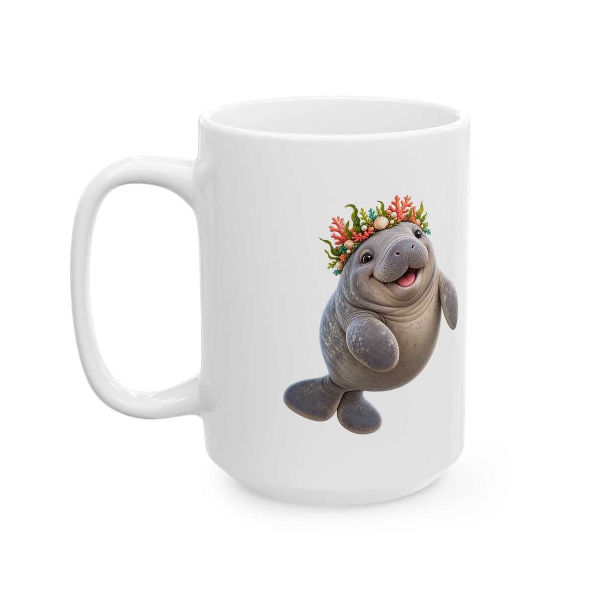 Cheerful Coral Crown Manatee Mug