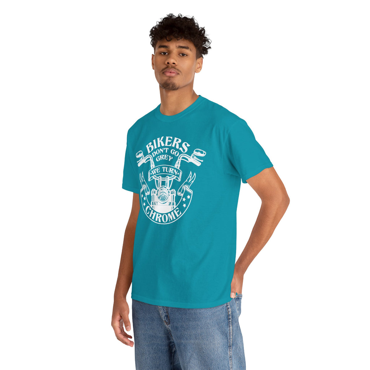 Bikers Don’t Go Grey, We Turn Chrome T-Shirt | Motorcycle Tee